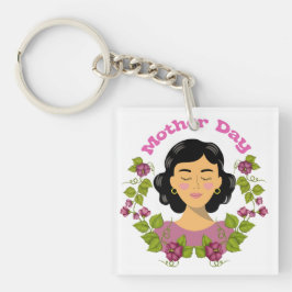 Llavero  Ilustración floral elegante para el Día de la Mad