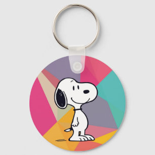 Llavero Ilustración Geométrica de Beagle de Dibujos Animad