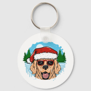 Llavero Ilustracion gorra Labrador Retriever santa claus