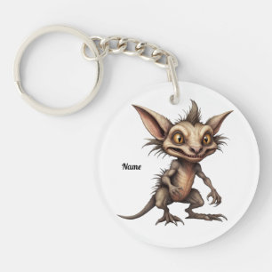 Llavero Ilustracion Híbrido Chupacabra Gremlin