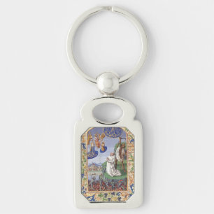 Llavero Ilustración medieval de San Bernardo de Clairvaux
