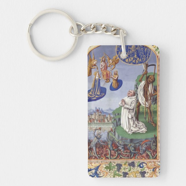 Llavero Ilustración medieval de San Bernardo de Clairvaux (Frente)