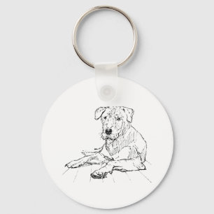 Llavero Ilustración minimalista de amante de perros Rottwe