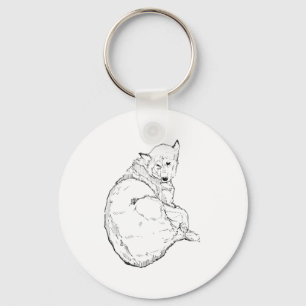 Llavero Ilustración minimalista de Husky Siberiano