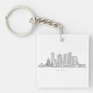 Llavero Ilustración minimalista del horizonte de la ciudad