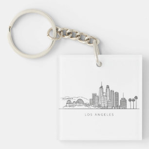 Llavero Ilustración minimalista del horizonte de Los Ángel