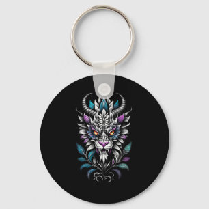 Llavero Ilustracion místico de bestia - Dragón de ojos que