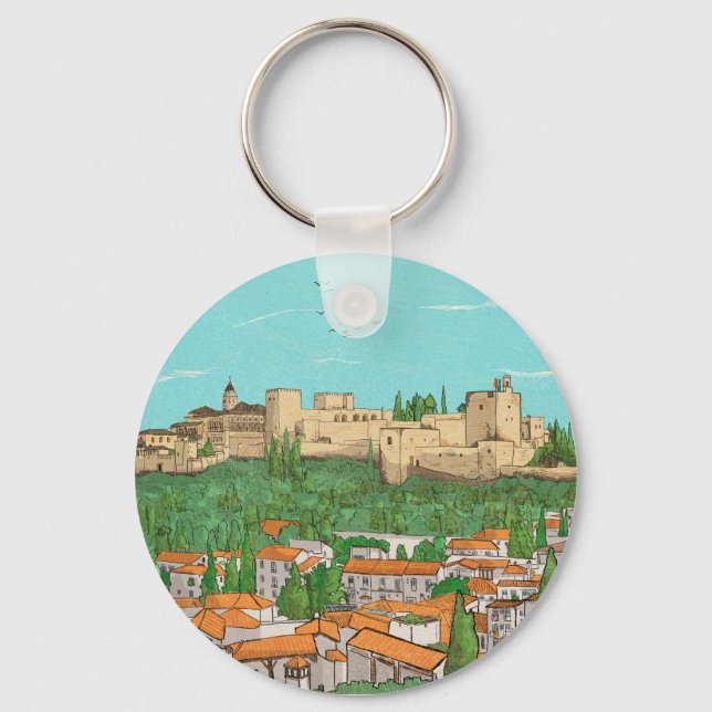 Llavero Ilustracion paisajístico Granada Cityview España (Anverso)