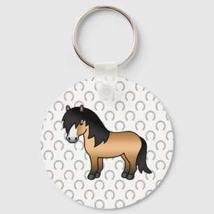 Llavero Ilustracion Personalizado Buckskin Shetland Pony C