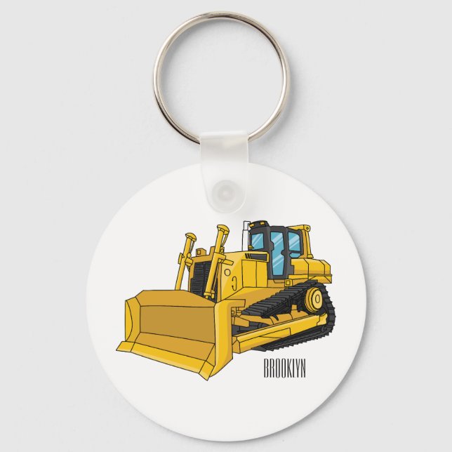 Llavero Ilustracion personalizado Bulldozer (Anverso)