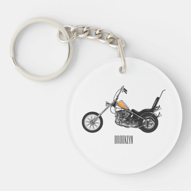 Llavero Ilustracion personalizado Chopper Motorcycle 1950 (Frente)