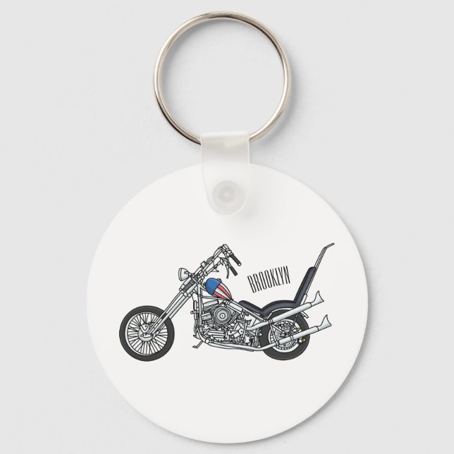 Llavero Ilustracion personalizado Chopper Motorcycle 1950 (Anverso)