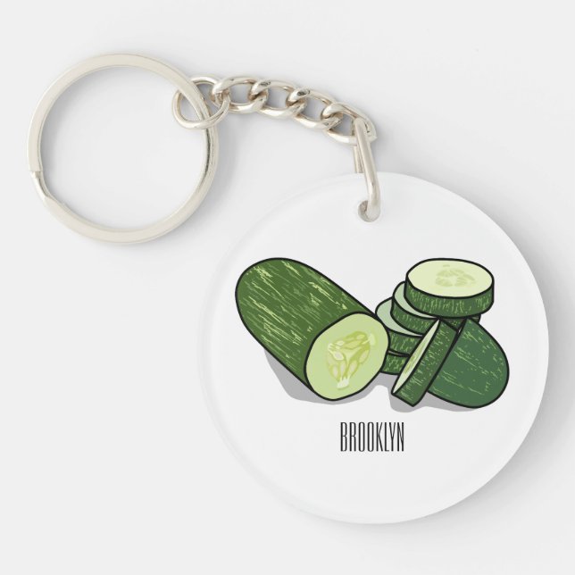 Llavero Ilustracion personalizado Cucumber (Frente)