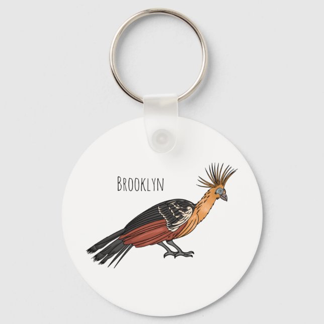 Llavero Ilustracion personalizado de aves de Hoatzin (Anverso)