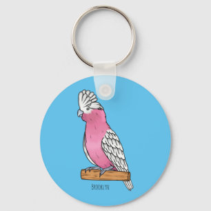 Llavero Ilustracion personalizado de aves Galah