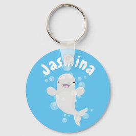 Llavero Ilustracion personalizado de ballenas de la beluga