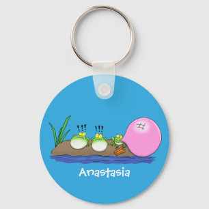 Llavero Ilustracion personalizado de bblegum de ranas grac