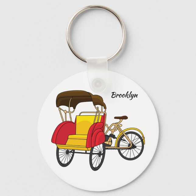 Llavero Ilustracion personalizado de bicitaxi (Anverso)