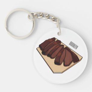 Llavero Ilustracion personalizado de brisket de carne