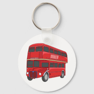 Llavero Ilustracion personalizado de bus de dos pisos