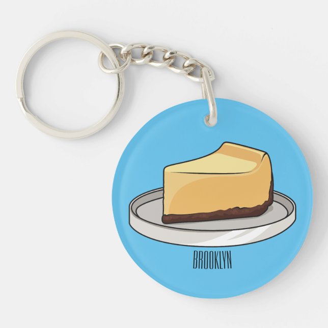 Llavero Ilustracion personalizado de Cheesecake (Frente)