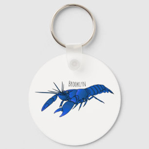 Llavero Ilustracion personalizado de cigalas de marrón azu