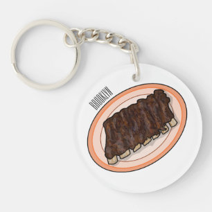 Llavero Ilustracion personalizado de costillas cortas