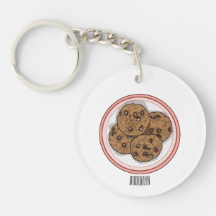 Llavero Ilustracion personalizado de galletas de chocolate