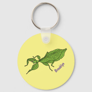 Llavero Ilustracion personalizado de insectos de hoja verd