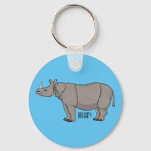 Llavero Ilustracion personalizado de Javan rhinoceros