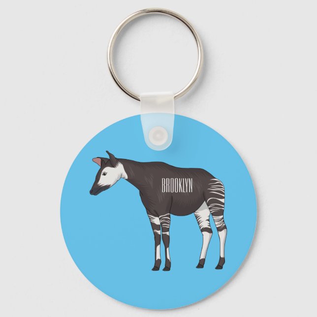 Llavero Ilustracion personalizado de Okapi (Anverso)