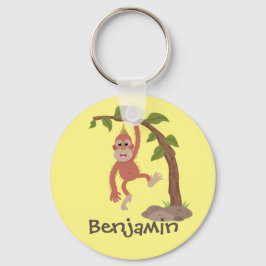 Llavero Ilustracion personalizado de orangután bebé feliz