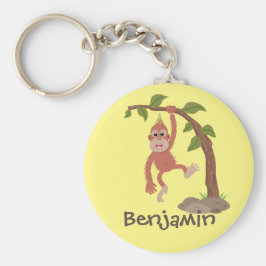Llavero Ilustracion personalizado de orangután bebé feliz