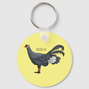 Llavero Ilustracion personalizado de pájaro de orejas azul