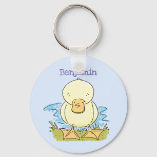 Llavero Ilustracion personalizado de pato amarillo