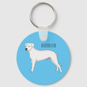 Llavero Ilustracion personalizado de perro argentino Dogo