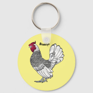 Llavero Ilustracion personalizado de pollo de Sebright