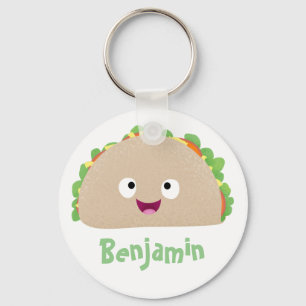 Llavero Ilustracion personalizado de taco alegre sonriente
