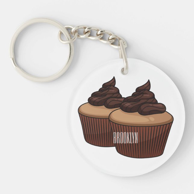 Llavero Ilustracion personalizado de tarta (Frente)