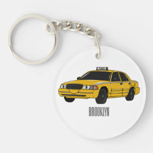 Llavero Ilustracion personalizado de taxi