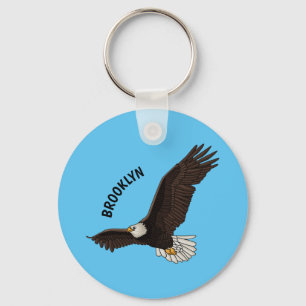 Llavero Ilustracion personalizado del águila calva