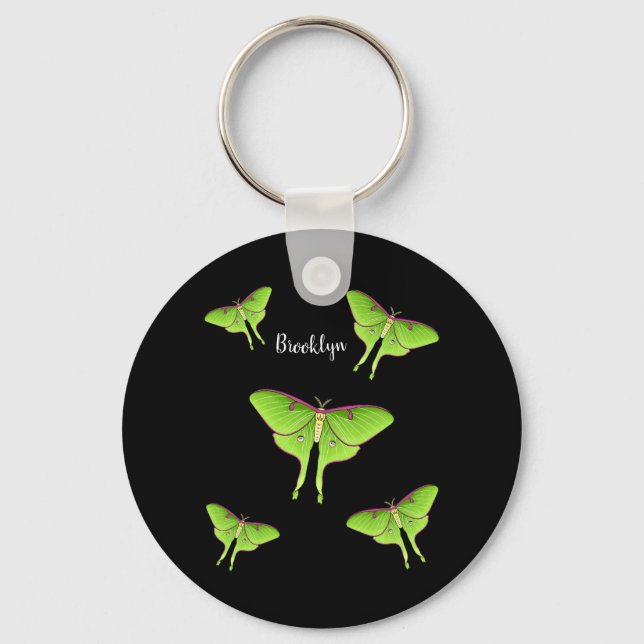 Llavero Ilustracion personalizado Luna Moth (Anverso)