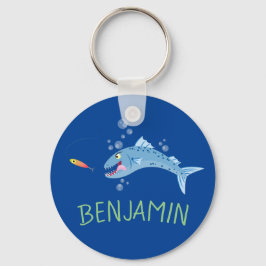 Llavero Ilustracion personalizado pescador hambriento de B