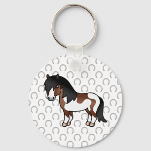 Llavero Ilustracion Personalizado Pony Pinto Shetland Brow