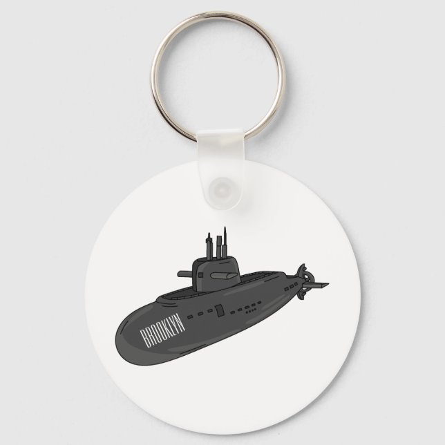Llavero Ilustracion personalizado submarino (Anverso)