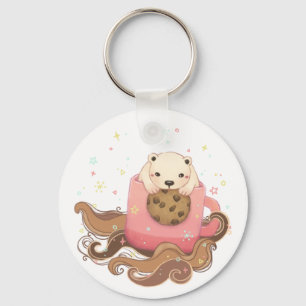 Llavero Ilustracion Polar Bear & Coffee Break