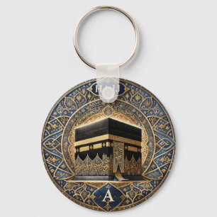 Llavero Ilustración Redonda de Hajj Mabrur Elegante Kaaba 