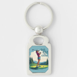 Llavero Ilustración Retro de Golf 'Las Chicas Mandan en el