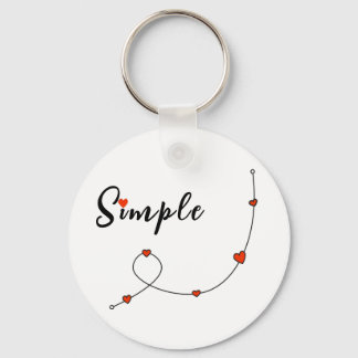 Llavero Ilustracion simple con corazones en estilo minimal