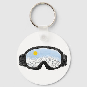 Llavero Ilustracion Ski Goggles Mountain View